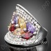 Кольцо Multicolour Water Drop Cubic Zirconia Ring Platinum Plated SWA ELEMENTS Austrian Crystal Multicolour